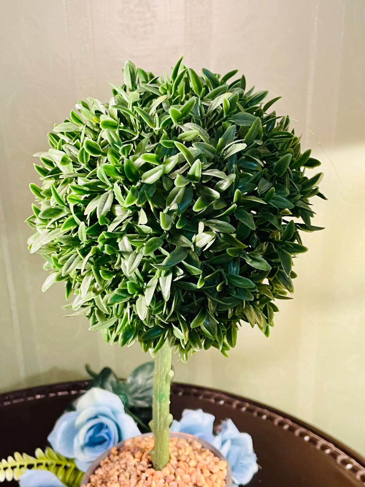 Artificial Green Topiary Tree in Grey Planter Approx. 34cm