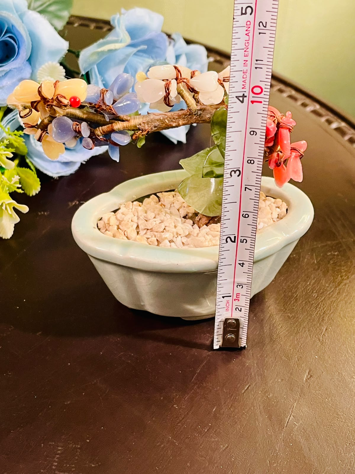 Decorative Stone Chip Tree in Pale Green Planter 12cm