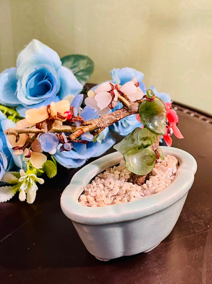 Decorative Stone Chip Tree in Pale Green Planter 12cm