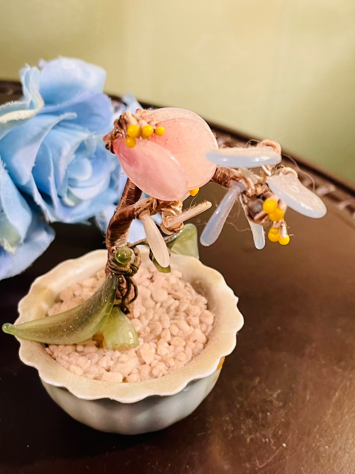 Pink Stone Chip Decorative Tree in Ceramic Planter 10cm