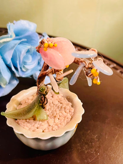 Pink Stone Chip Decorative Tree in Ceramic Planter 10cm