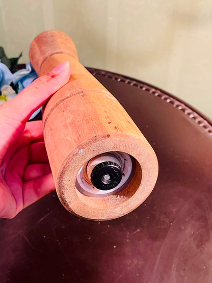 Tall Wooden Pepper Mill Natural Finish Approx. 28cm