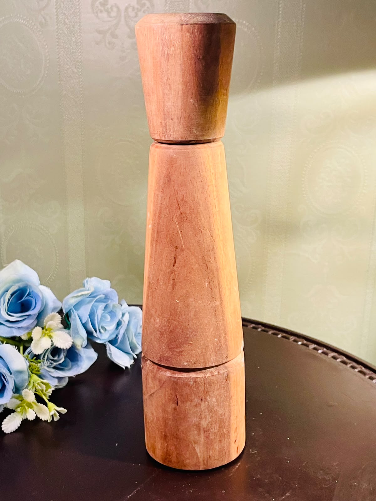 Tall Wooden Pepper Mill Natural Finish Approx. 28cm