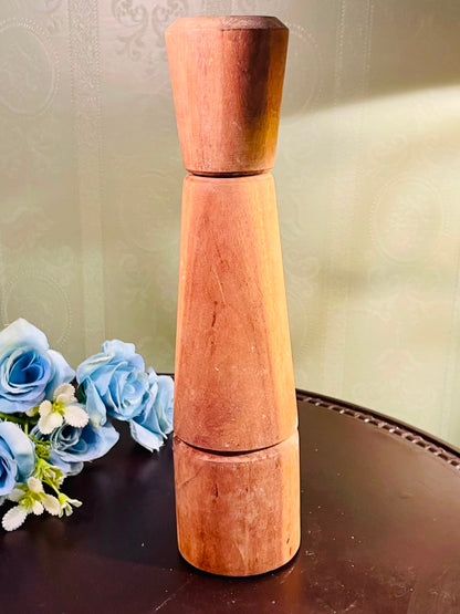 Tall Wooden Pepper Mill Natural Finish Approx. 28cm