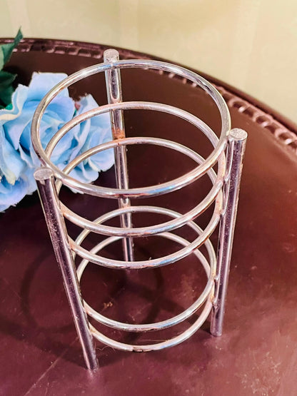 Silver-Tone Circular Bottle Holder Approx. 16cm