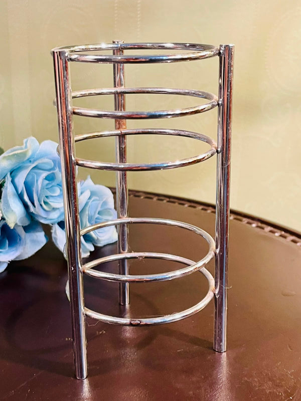 Silver-Tone Circular Bottle Holder Approx. 16cm