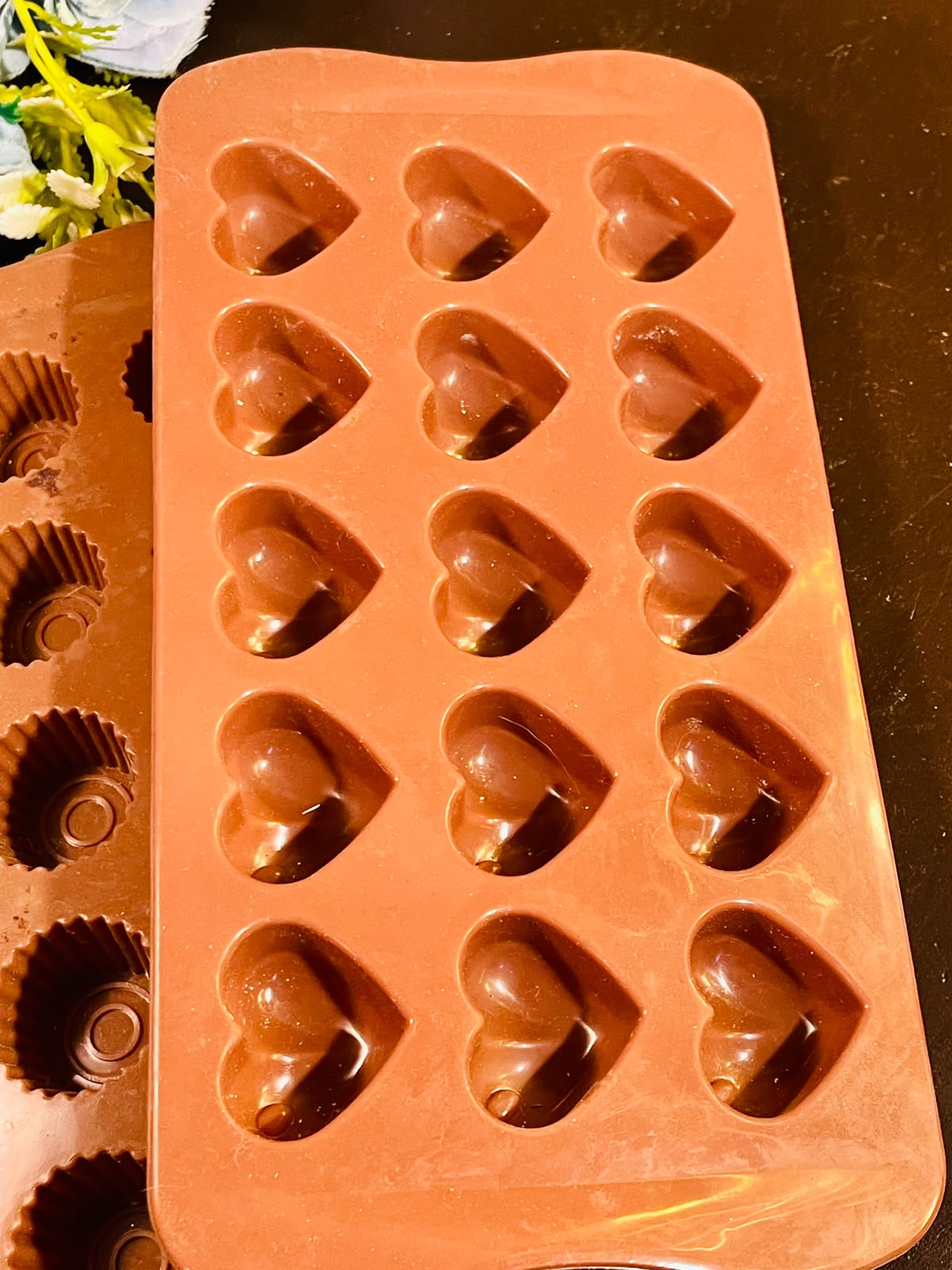 Set of 3 Silicone Chocolate & Mini Baking Moulds – Hearts, Flowers & Cupcakes