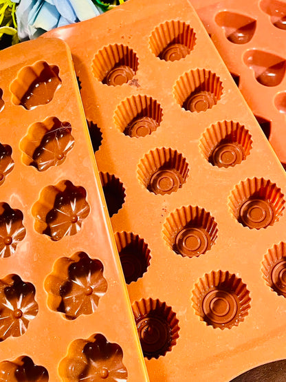 Set of 3 Silicone Chocolate & Mini Baking Moulds – Hearts, Flowers & Cupcakes