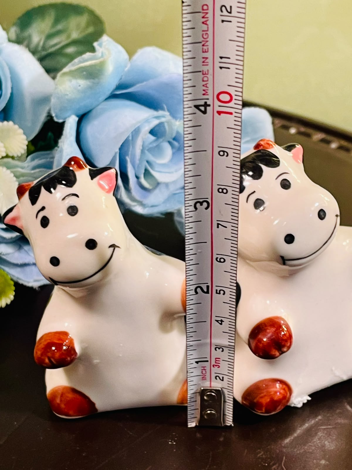 Mallorca Cow Ceramic Salt & Pepper Shakers Set of 2, 4 Inch