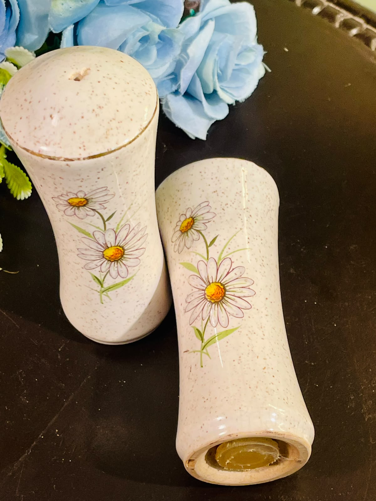 Vintage Daisy Salt & Pepper Shakers Set of 2, 4.5 Inch
