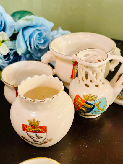 The Cornet Ware Crested Ware 8 Piece Decorative Collection