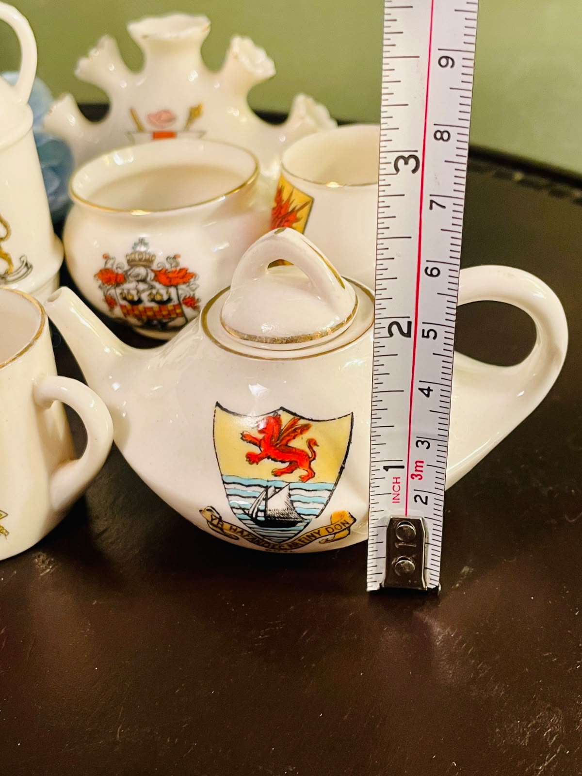 English Crested Ware 7 Piece Decorative Collection