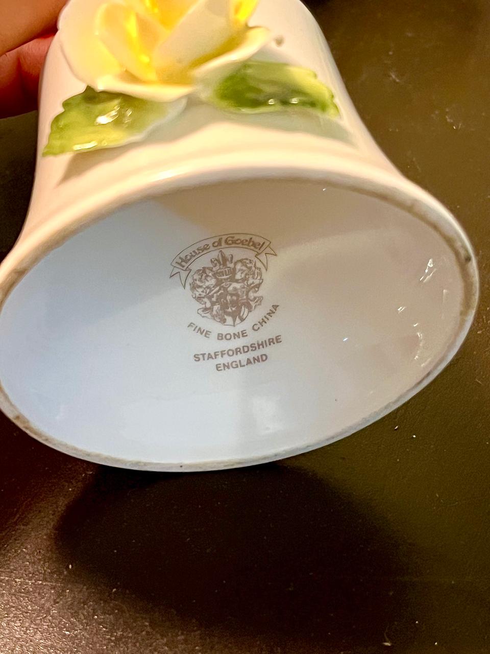 House of Goebel Fine Bone China Rose Bell 10 cm