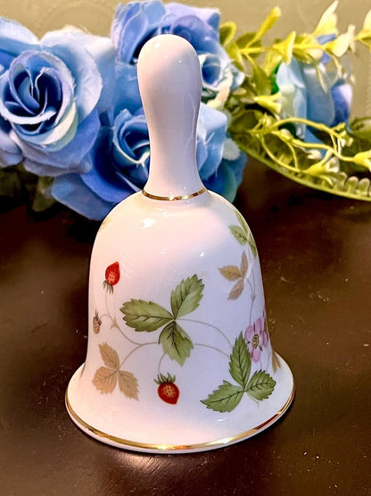 Wedgwood Wild Strawberry Bone China Bell Made in England 10 cm