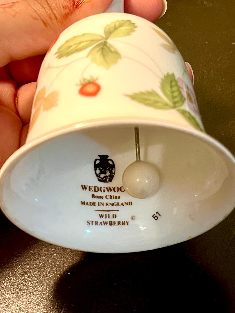 Wedgwood Wild Strawberry Bone China Bell Made in England 10 cm