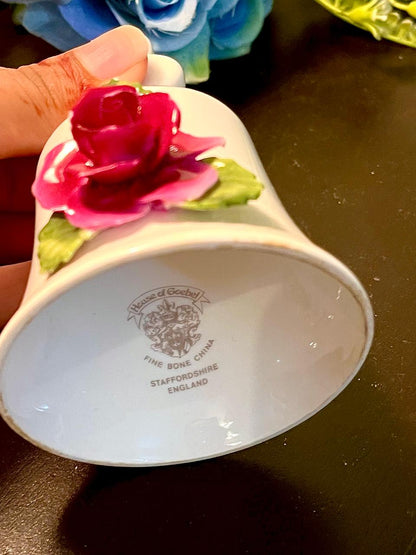 House of Goebel Fine Bone China Red Rose Bell 10 cm
