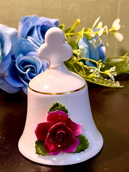 House of Goebel Fine Bone China Red Rose Bell 10 cm