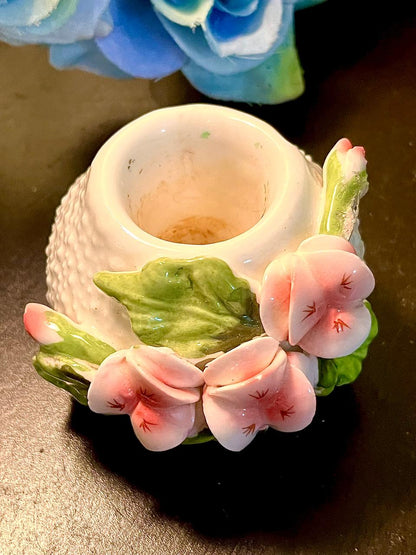 Pink Floral Ceramic Candle Holder 6 cm