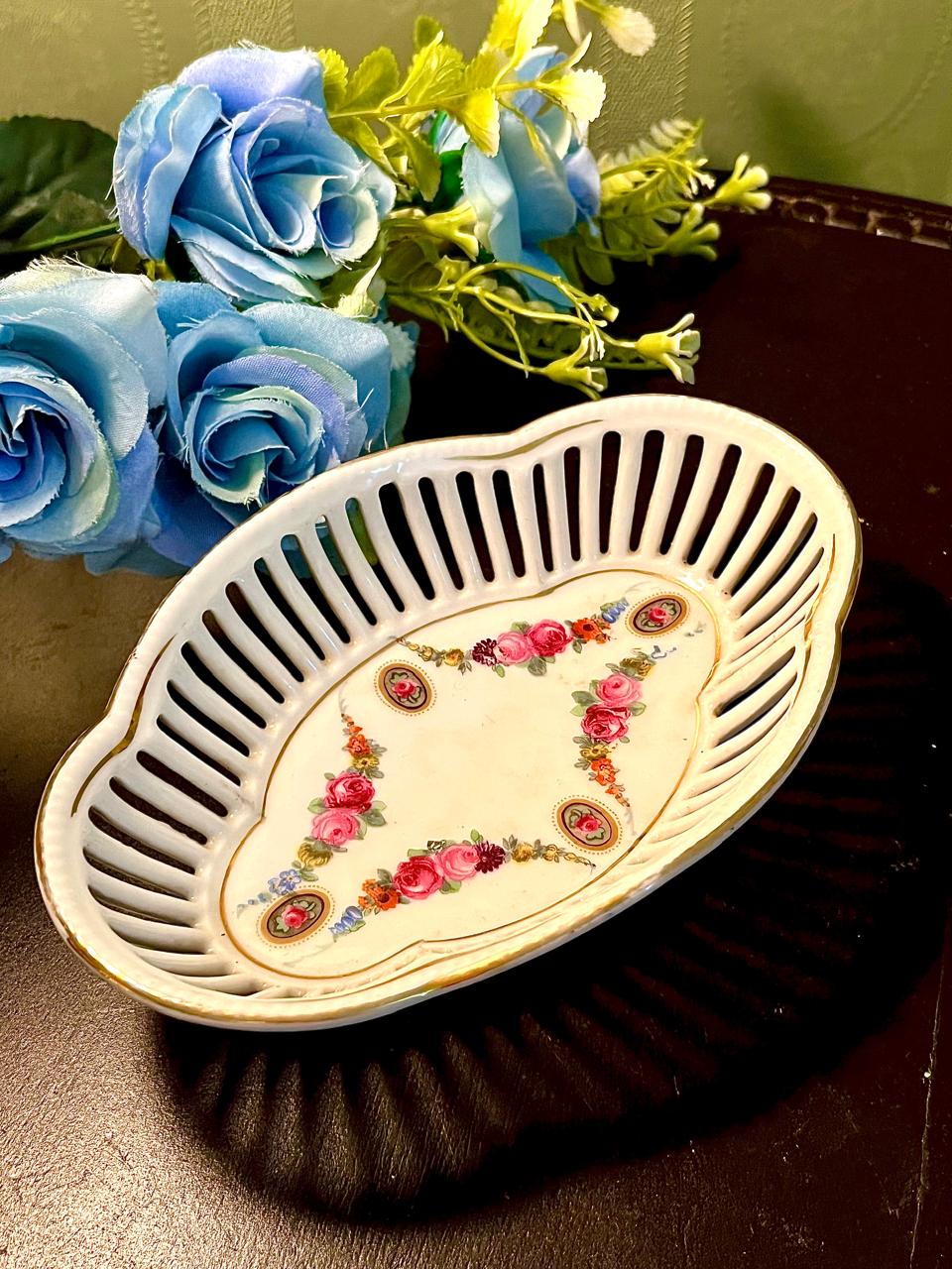 Schumann Bavaria Floral Reticulated Dish 6 Inch