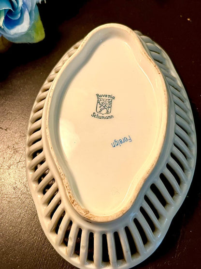 Schumann Bavaria Floral Reticulated Dish 6 Inch