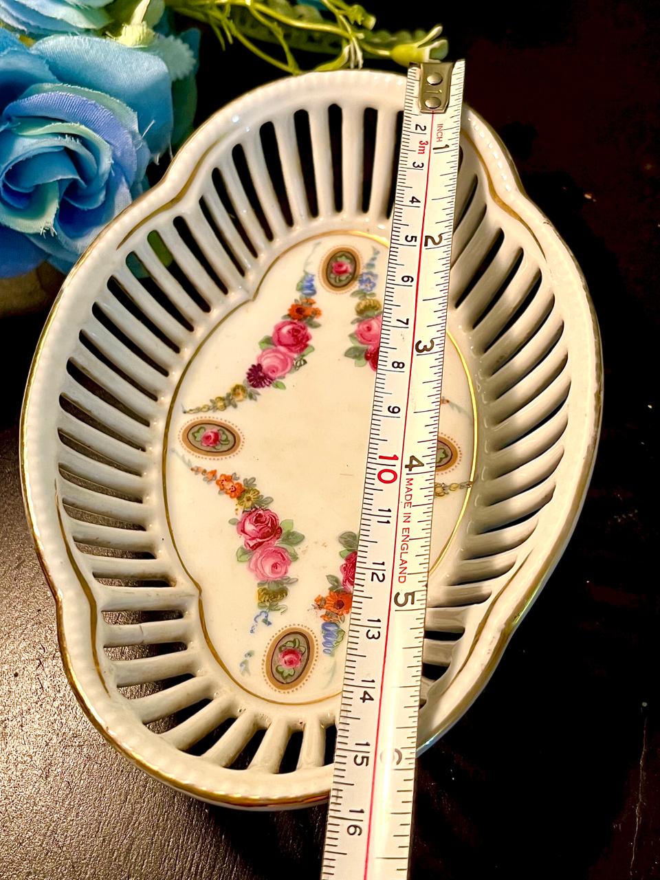 Schumann Bavaria Floral Reticulated Dish 6 Inch