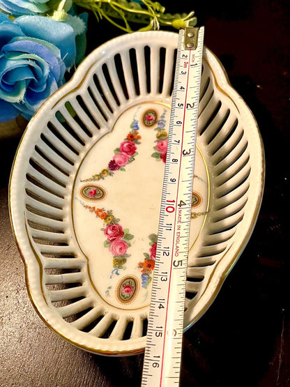 Schumann Bavaria Floral Reticulated Dish 6 Inch