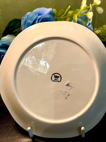 Palissy Bird and Pink Blossom Decorative Plate 5 Inch