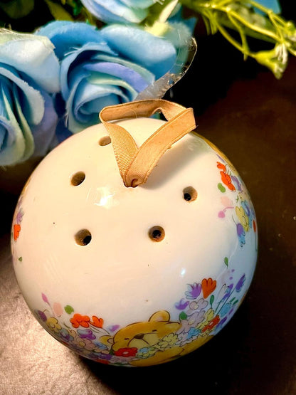 Teddy Bear Floral Ceramic Pomander 3.5 Inch