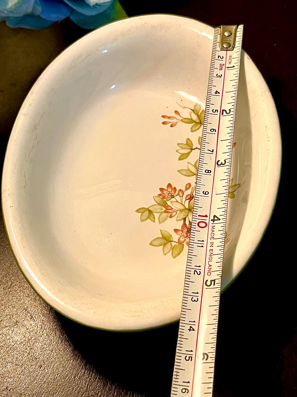 Orange Floral Oval Ceramic Serving Dish 5.5 Inch