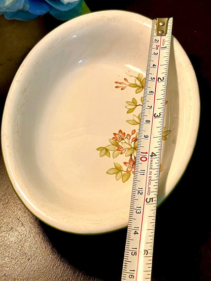 Orange Floral Oval Ceramic Serving Dish 5.5 Inch
