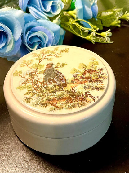 Woodland Game Bird Ceramic Trinket Box 4 Inch