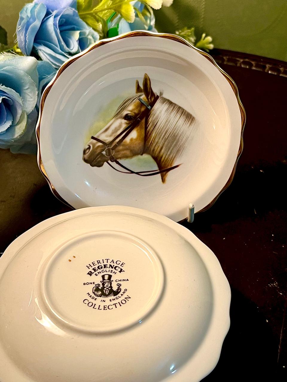 Regency Heritage Horse Fine Bone China Plates Set of 2 4 Inch