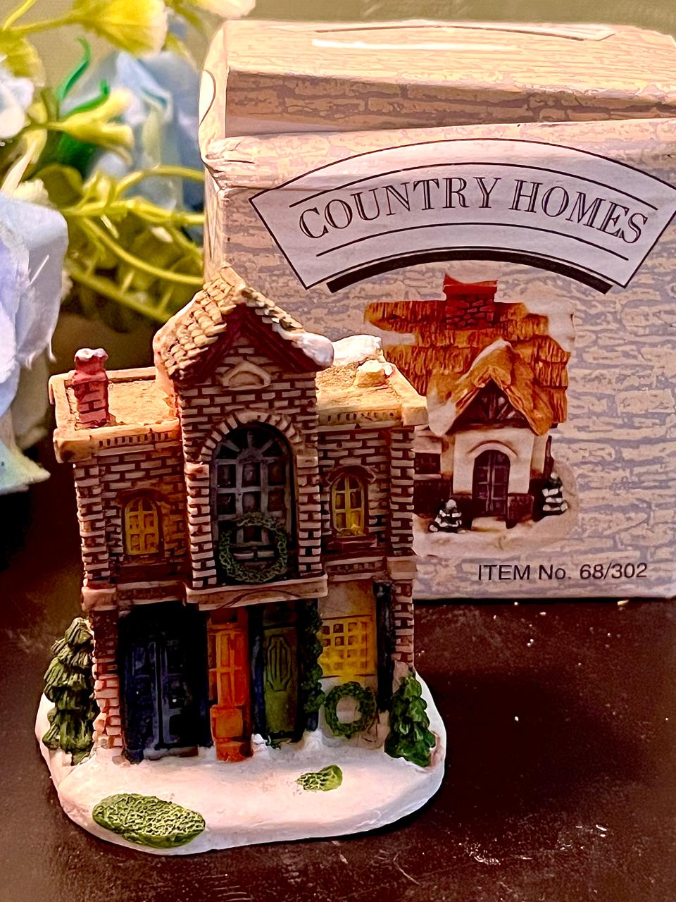 Country Homes Snowy Townhouse Miniature Decor 3 Inch