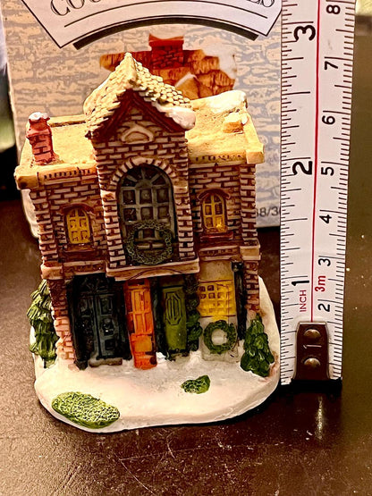 Country Homes Snowy Townhouse Miniature Decor 3 Inch