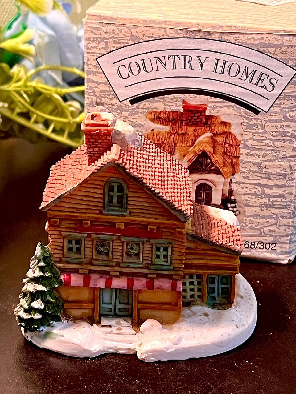 Country Homes Snowy Timber Shop Miniature 3 Inch