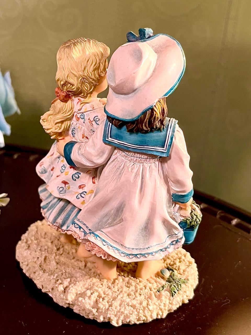 Children Beach Figurine with Seashell Buckets 5 Inch