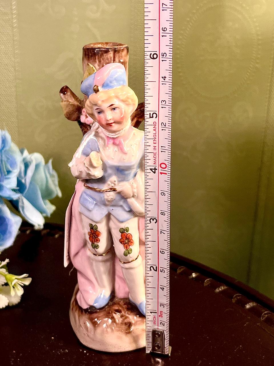 Pastel Figure by Tree Decorative Figurine 6.5 Inch