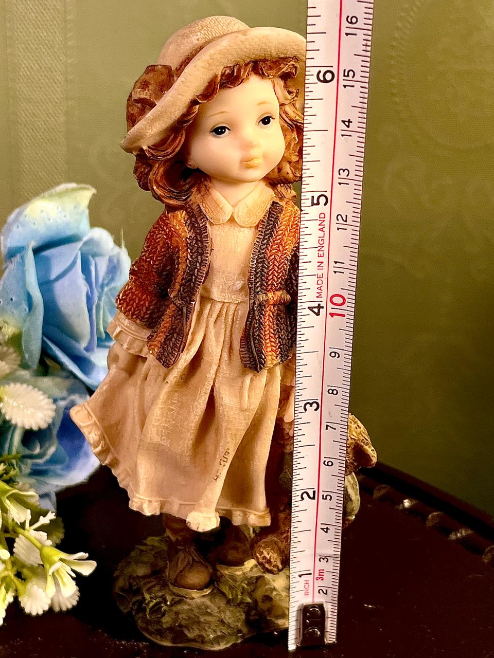 Girl Figurine with Teddy Bear 6 Inch Decorative Statue