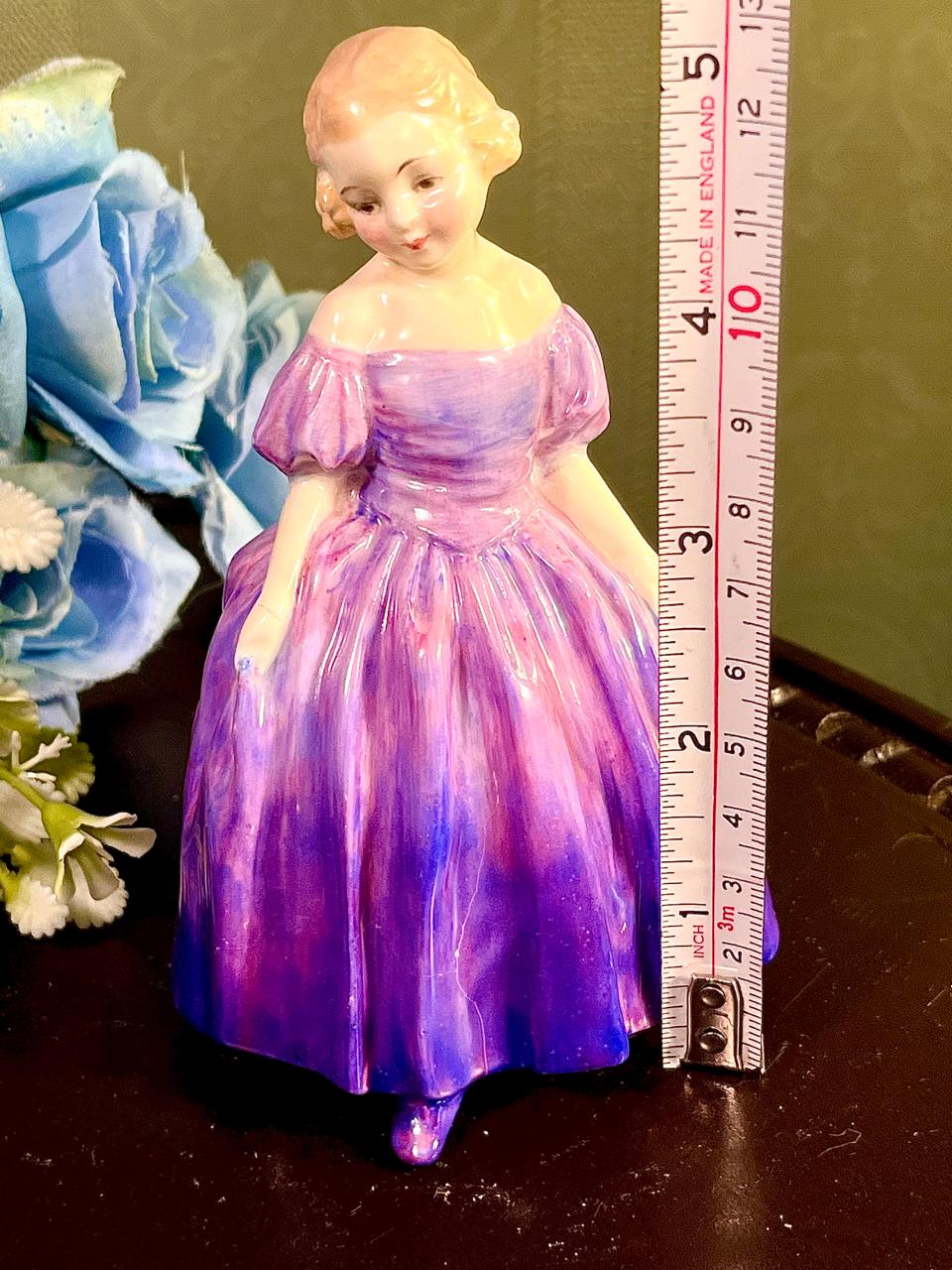 Lady Figurine in Purple Gown 5 Inch Home Decor