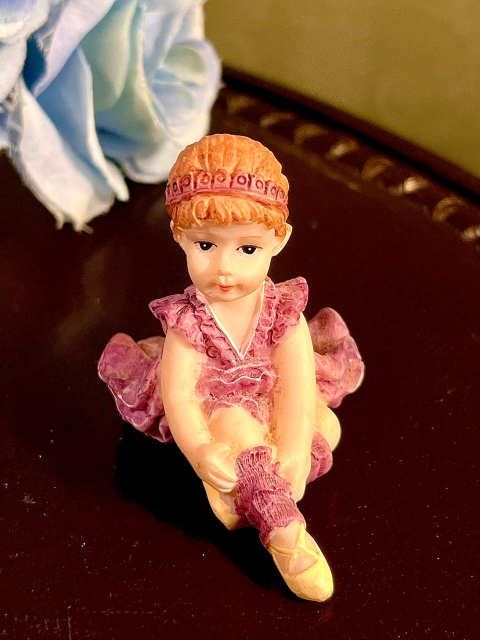 Pink Ballerina Sitting Figurine 2.5 Inch