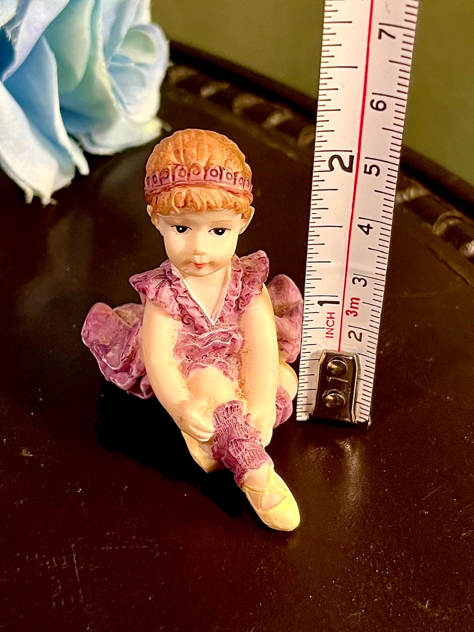 Pink Ballerina Sitting Figurine 2.5 Inch
