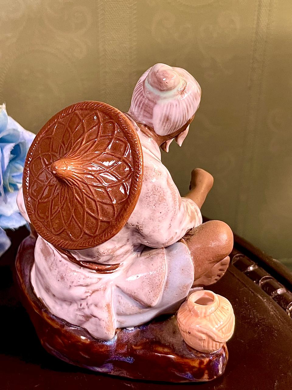 Oriental Scholar Porcelain Figurine 5 Inch
