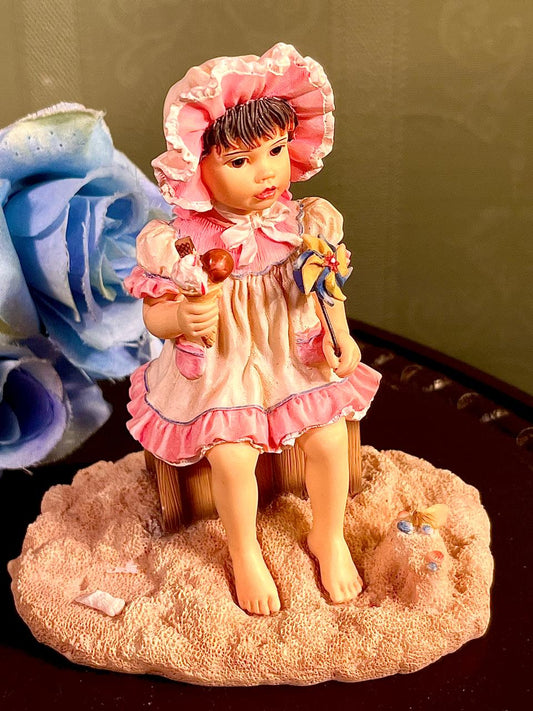 Little Girl with Ice Cream Porcelain Figurine 5 Inch