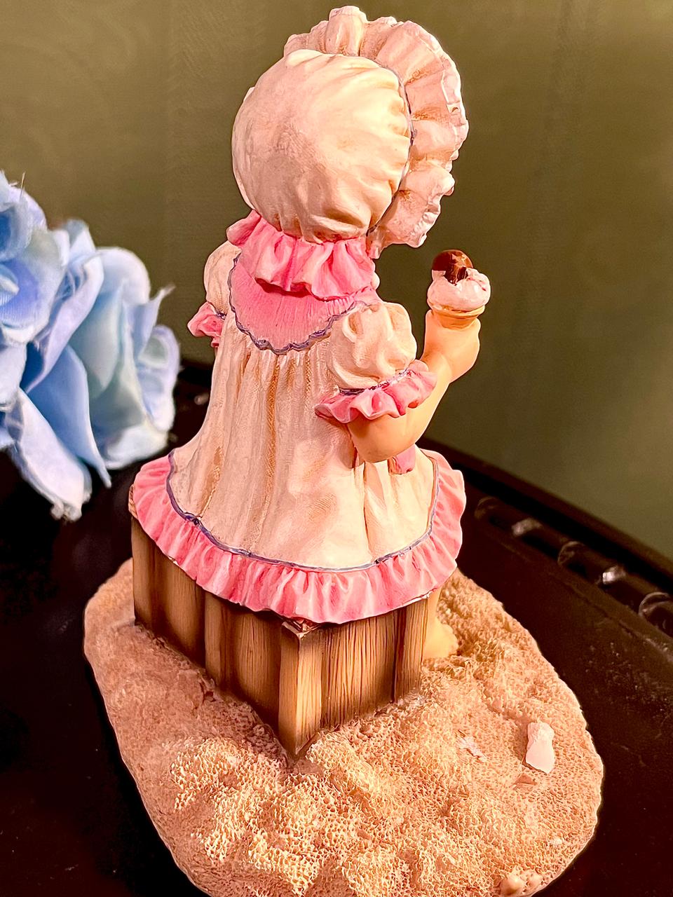 Little Girl with Ice Cream Porcelain Figurine 5 Inch