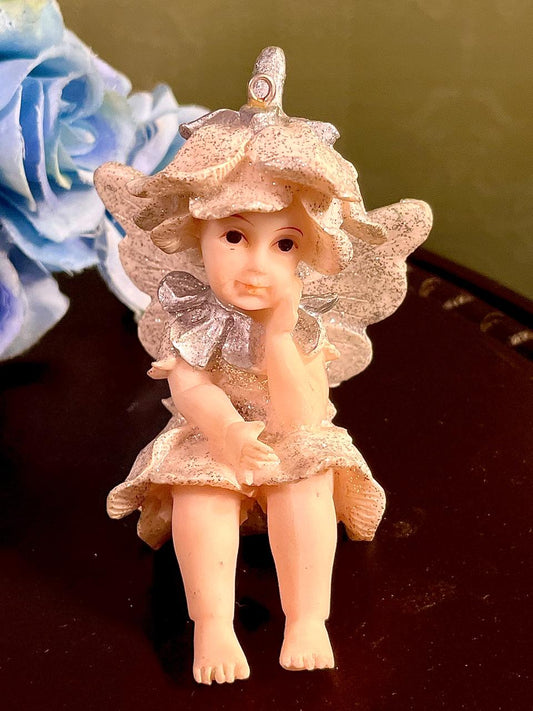 Silver Fairy Hanging Ornament Figurine 4 Inch