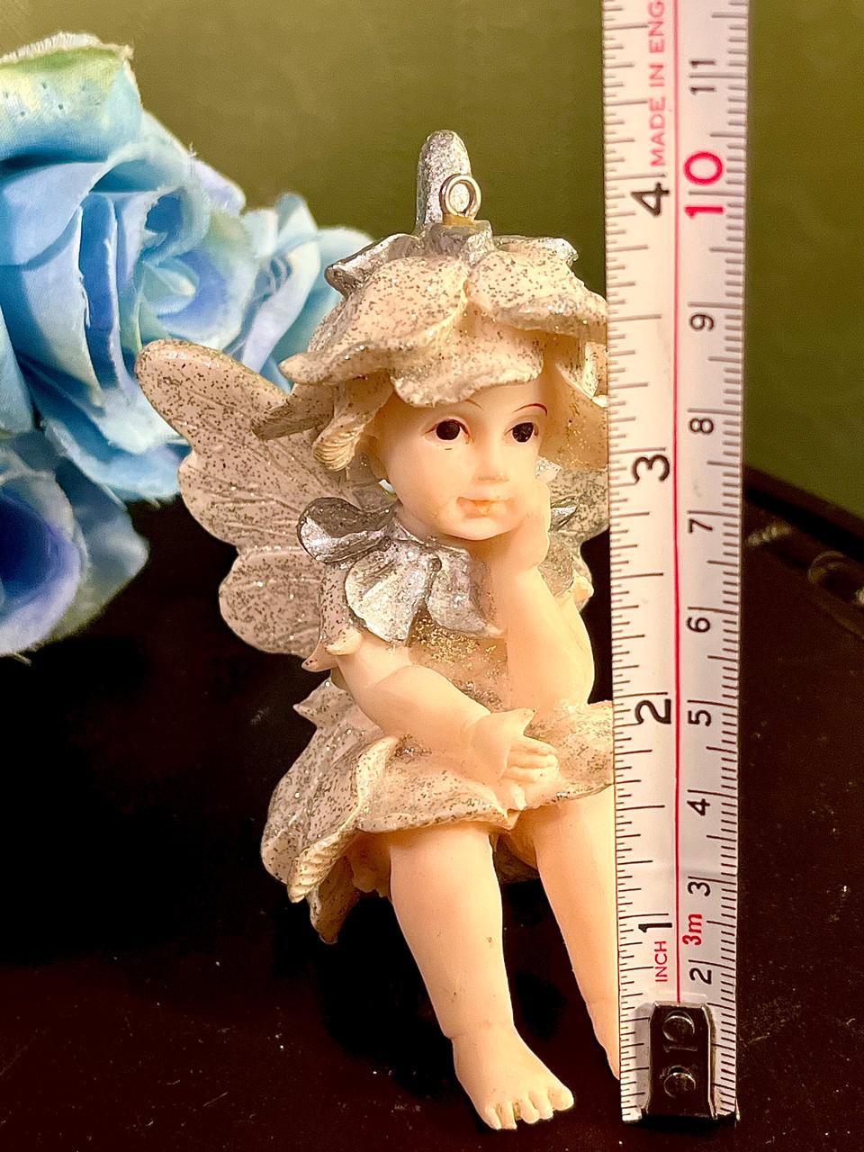Silver Fairy Hanging Ornament Figurine 4 Inch
