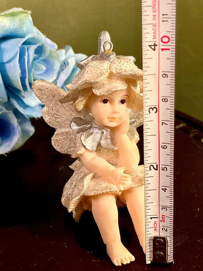 Silver Fairy Hanging Ornament Figurine 4 Inch