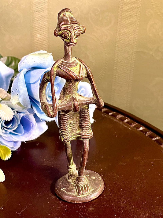 Abstract Musician Figurine Bronze Tone 5.5 Inch