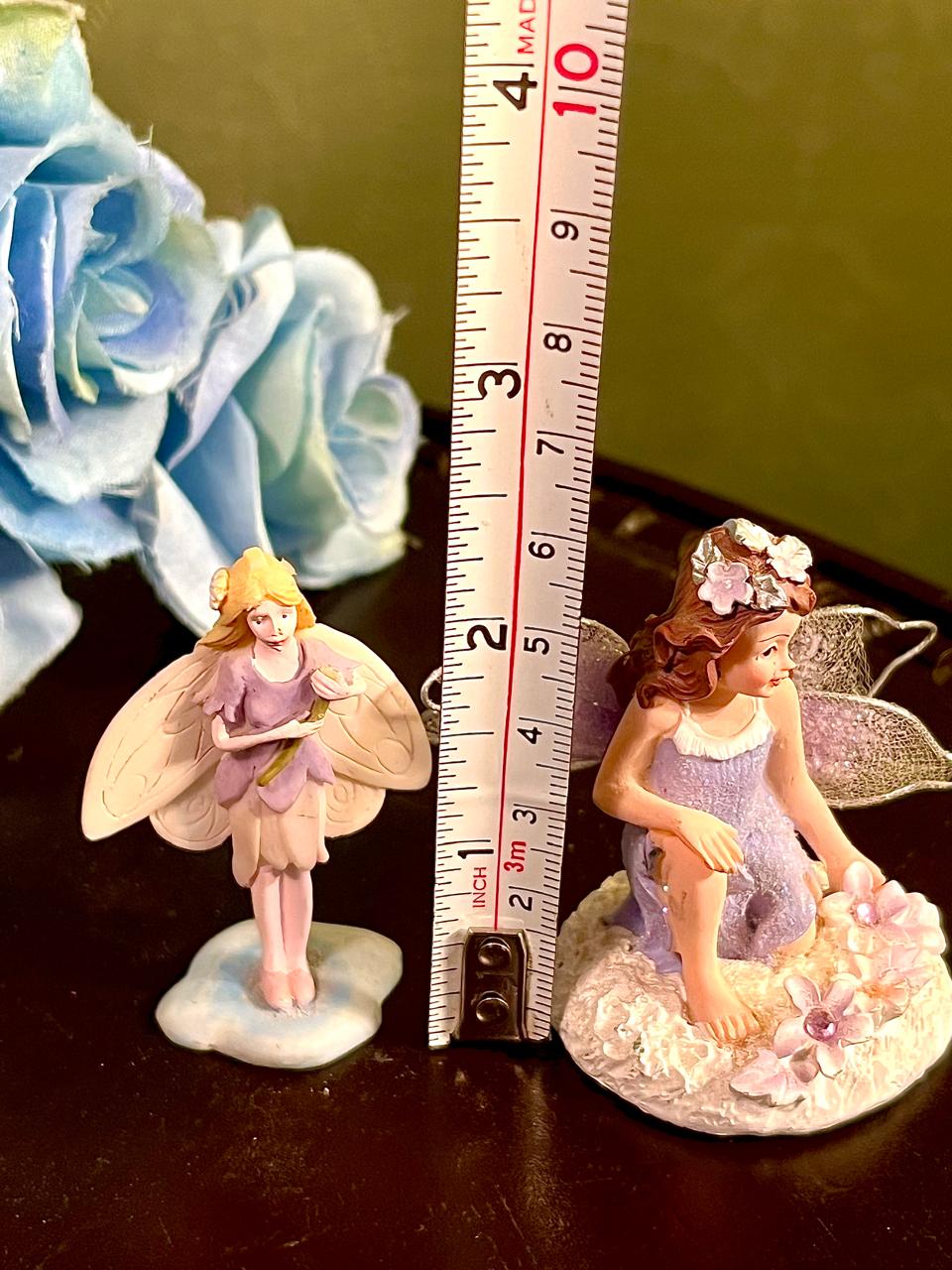 Fairy Figurines Set of 2 Lavender Wings 2.5 Inch