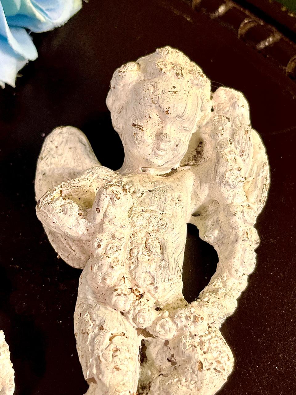 White Cherub Angel Figurines Set of 2, Approx. 5.5 Inches